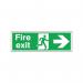 Safety Sign Fire Exit Running Man Arrow Right 150x450mm Self-Adhesive E99AS SR71180