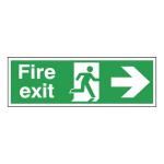 Safety Sign Fire Exit Running Man Arrow Right 150x450mm Self-Adhesive E99A/S SR71180