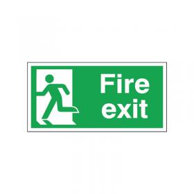 Safety Sign Fire Exit Running Man Left 150x300mm Self-Adhesive E96A/S SR71184