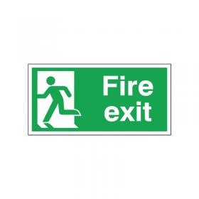 Safety Sign Fire Exit Running Man Left 150x300mm Self-Adhesive E96AS SR71184