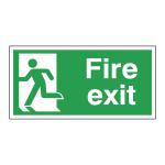 Safety Sign Fire Exit Running Man Left 150x300mm Self-Adhesive E96A/S SR71184