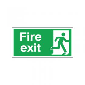 Safety Sign Fire Exit Running Man Right 150x300mm Self-Adhesive E98AS SR71188