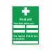 Safety Sign First Aid 600x450mm Self-Adhesive E91A/S SR71230