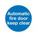 Safety Sign Automatic Fire Door 100x100mm Self-Adhesive (Pack of 5) KM73AS SR71262