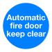 Safety Sign Automatic Fire Door 100x100mm Self-Adhesive (Pack of 5) KM73AS
