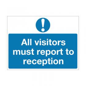 Safety Sign 450x600mm All Visitors Must Report to Reception PVC M78AR SR71267