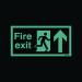 Safety Sign Niteglo Fire Exit Running Man Arrow Up 150x450mm Self-Adhesive NG24A/S