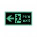 Safety Sign Niteglo Fire Exit Running Man Arrow Left 150x450mm Self-Adhesive NG27A/S SR71668