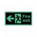 Safety Sign Niteglo Fire Exit Running Man Arrow Left 150x450mm Self-Adhesive NG27AS SR71668