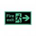 Safety Sign Niteglo Fire Exit Running Man Arrow Right Self-Adhesive 150x450mm NG26A/S SR71669