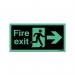 Safety Sign Niteglo Fire Exit Running Man Arrow Right Self-Adhesive 150x450mm NG26AS SR71669