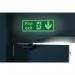 Safety Sign Niteglo Fire Exit Running Man Arrow Down Self-Adhesive 150x450mm NG28A/S SR71671