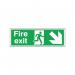 Safety Sign Fire Exit Running Man Arrow Down/Right 150x450mm Self-Adhesive E99S/S SR71721