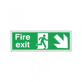 Safety Sign Fire Exit Running Man Arrow DownRight 150x450mm Self-Adhesive E99SS SR71721