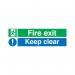 Safety Sign Fire Exit Keep Clear 150x450mm PVC EC08S/R SR71732