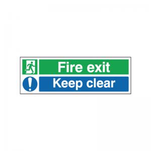 Signs and Labels Safety Sign Fire Exit Keep Clear 150X450mm