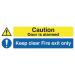 Safety Sign 150x450mm Caution Door is Alarmed Keep Clear Fire Exit Only Self-Adhesive SR72031