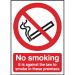 Safety Sign 210x148mm No Smoking PVC SR72079