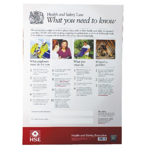 HSE Health And Safety Law Poster A2 FWC30 SR72156