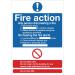 Safety Sign Fire Action Words A4 Self Adhesive FR03550S