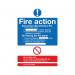 Safety Sign Fire Action Words A4 PVC FR03550R SR92016