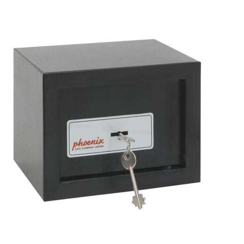 Cheap Stationery Supply of Phoenix Compact Home Office SS0721K Black Security Safe with Key Lock SS0721K Office Statationery