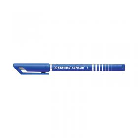 Stabilo Sensor Cushion Tip Fineliner Pen Blue (Pack of 10) 18941 SS18941