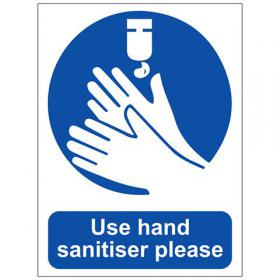 Use Hand Sanitiser Sign Self Adhesive -  Self Adhesive Vinyl 200 x 150mm SS2011S