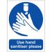 Use Hand Sanitiser Sign Self Adhesive -  Self Adhesive Vinyl 200 x 150mm SS2011S