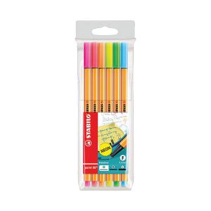 Photos - Pen STABILO Point 88 Fineliner  Neon Pack of 6 886-1 SS49345 