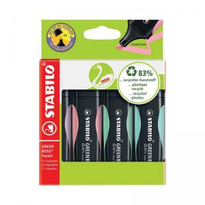 Stabilo Green Boss Highlighter Assorted Pastel Pack of 4 1523155