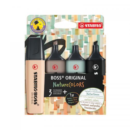 Stabilo Boss Original Highlighter NatureColors Assorted (Pack of 4) 704-2-5 SS60313
