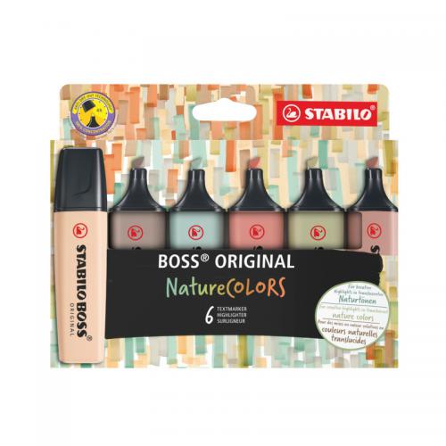 Stabilo Boss Original Highlighter NatureColors Assorted (Pack of 6) 706-2-2 SS60314