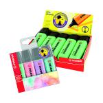 Stabilo Highlighters Green x10 FOC Highlighters Pastel x4 SS811691
