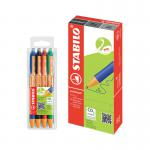 Stabilo Pointball 10 Pens Black + FOC Stabilo Pointball 4 Pens Assorted SS811704