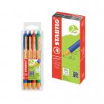 Stabilo Pointball Retractable Ballpoint Pens Blue (Pack of 10) + FOC Assorted Pointball Pens SS811708