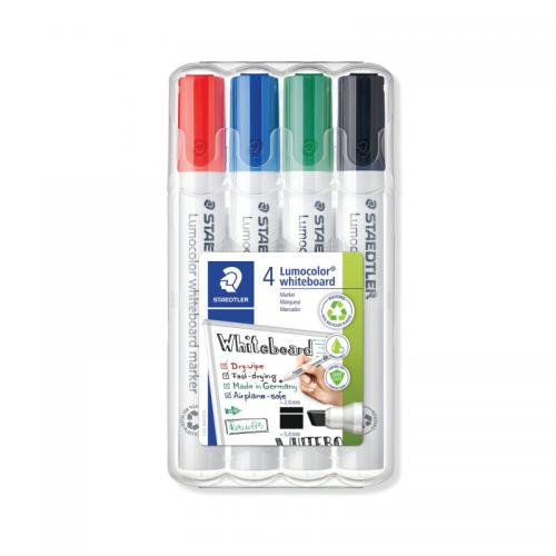 Staedtler Lumocolor 351 Drywipe Marker Assorted (Pack of 4) 351 WP4 ST28934