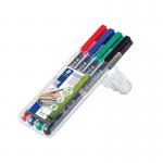 Staedtler Lumocolour Non-Permanent Fine Assorted (Pack of 4) 316-WP4 ST30454