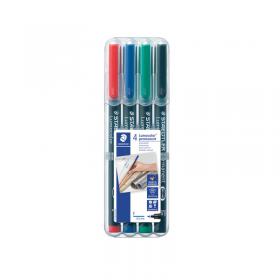 Staedtler Lumocolour Pen Permanent Fine Assorted (Pack of 4) 318-WP4 ST31080