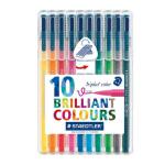 Staedtler Tri+ Color Fibre Tip Pen Assorted (Pack of 10) 323SB10 ST32317