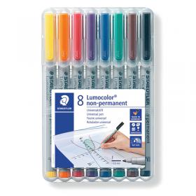 Staedtler Lumocolor Non-Permanent Fine Assorted (Pack of 8) 316 WP8 ST32360