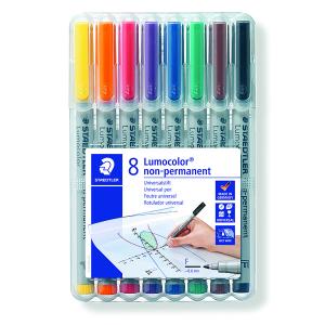 Staedtler Lumocolor Non-Permanent Fine Assorted Pack of 8 316 WP8