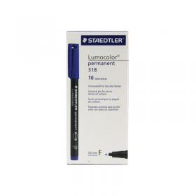 Staedtler Lumocolour Pen Permanent Fine Blue (Pack of 10) 318-3 ST33231