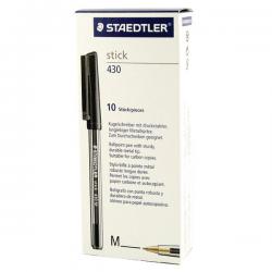 Cheap Stationery Supply of Staedtler Stick 430 Ballpoint Pen Medium Black (Pack of 10) 430-M9 Office Statationery