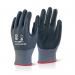 Beeswift Nitrile PU Mix Coated Gloves Black/Grey S STA224349614