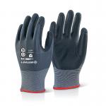 Beeswift Nitrile PU Mix Coated Gloves BlackGrey S STA224349614