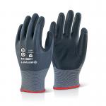 Beeswift Nitrile PU Mix Coated Gloves BlackGrey Size Small BF1S STA224349614