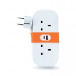 Status 2 Way Euro Travel Socket 1.4 Metre S2W1.4MUSBEU1 STS22466