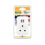 Status Intercontinental USB Travel Adaptor (3 Pack) S2USBPTINTER1PK3 STS7404