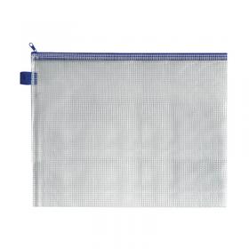 BDS Mesh Zip Bag 360x275mm Blue (5 Pack) ZIPPER BLUE STY34114